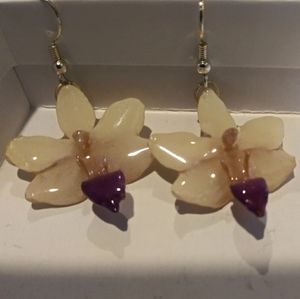 Orchid flower earring